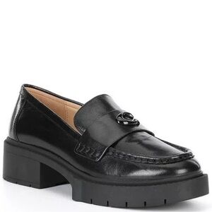 NIB Coach LEAH Loafer Black Leather (Size 11B) CB990, Lug Sole Women’s